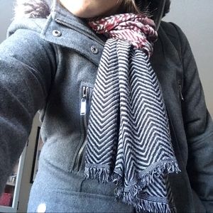 LOFT Chevron Herringbone Leopard Print Scarf